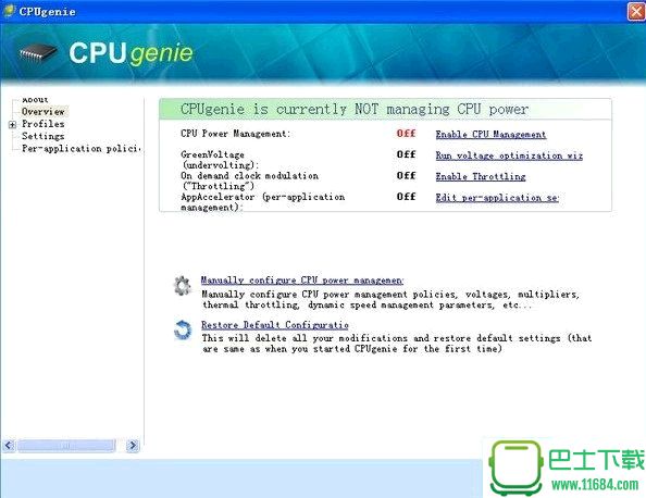 CPUgenie(CPU降温软件) 1.5