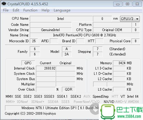 CrystalCPUID检测超频工具 4.9.4.32官方版